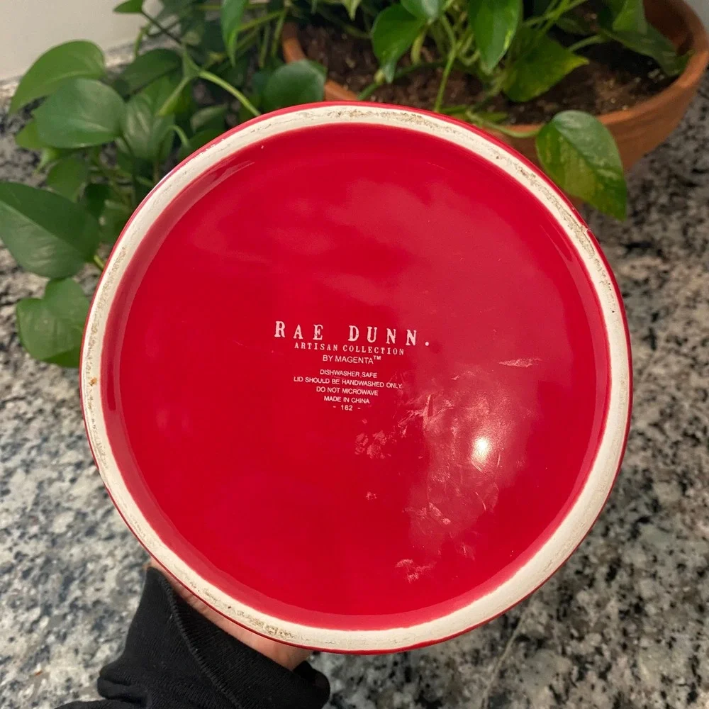 Merry Christmas Rae Dunn Red Cookie Jar